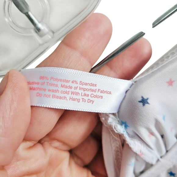 Undersummers Women's Size XL Slip Shorts Red White Blue Star Print Anti Chafing - Picture 4 of 4